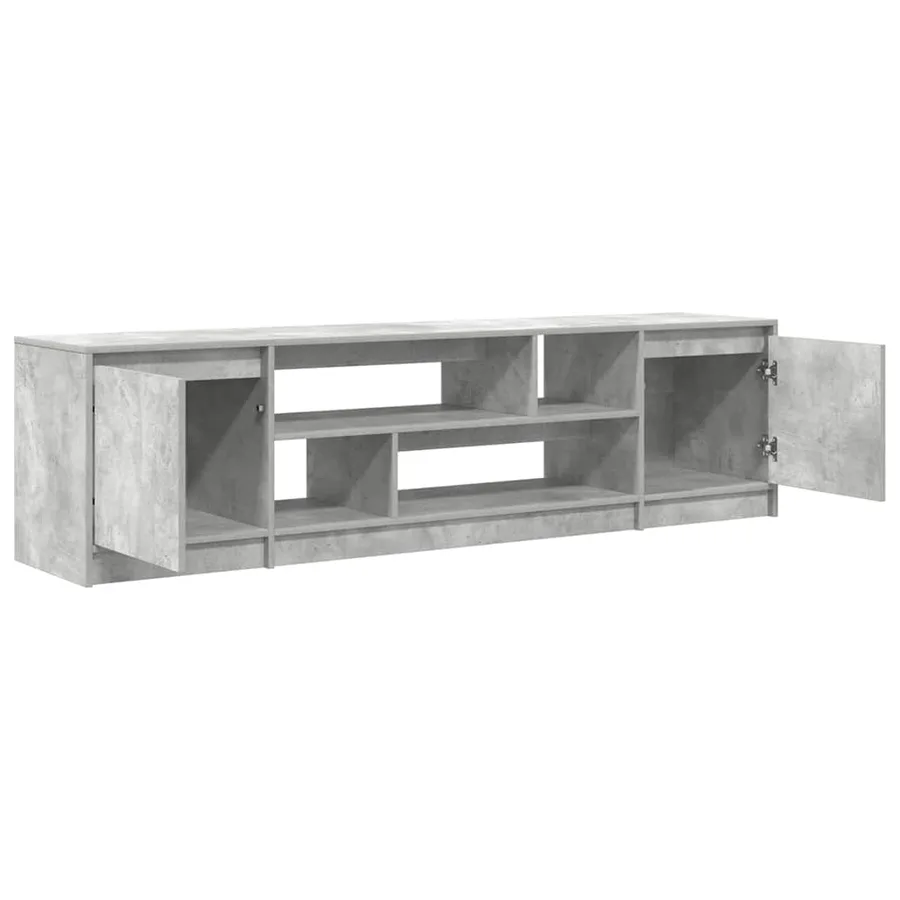 Meuble TV gris béton 188,5x41x50 cm bois d'ingénierie - 5