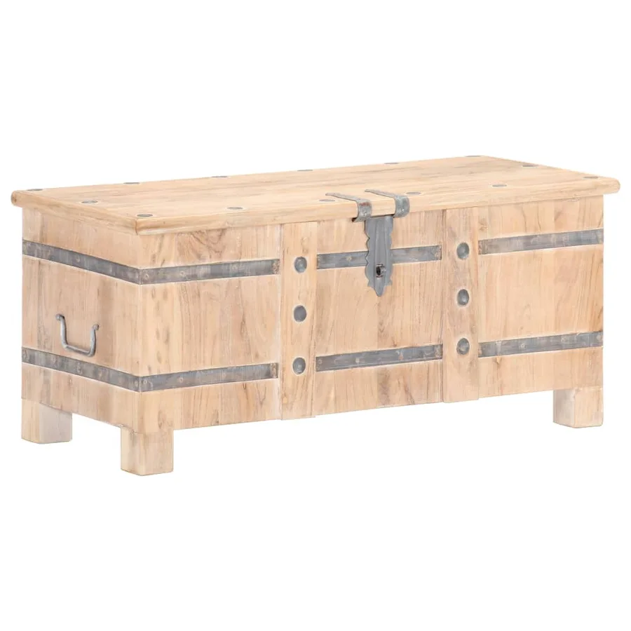 Coffre 90x40x40 cm Bois d'acacia solide - 10