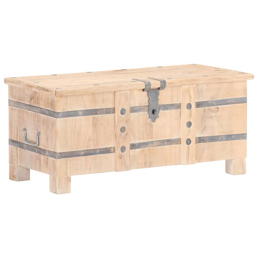 Coffre 90x40x40 cm Bois d'acacia solide - 11