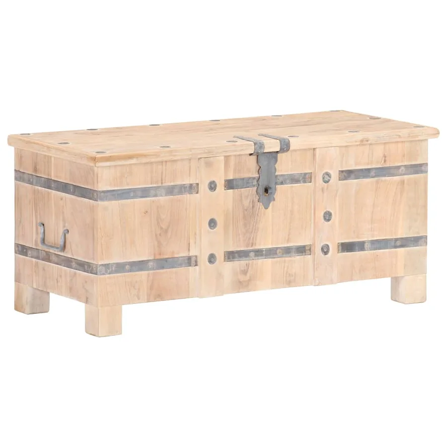 Coffre 90x40x40 cm Bois d'acacia solide - 12