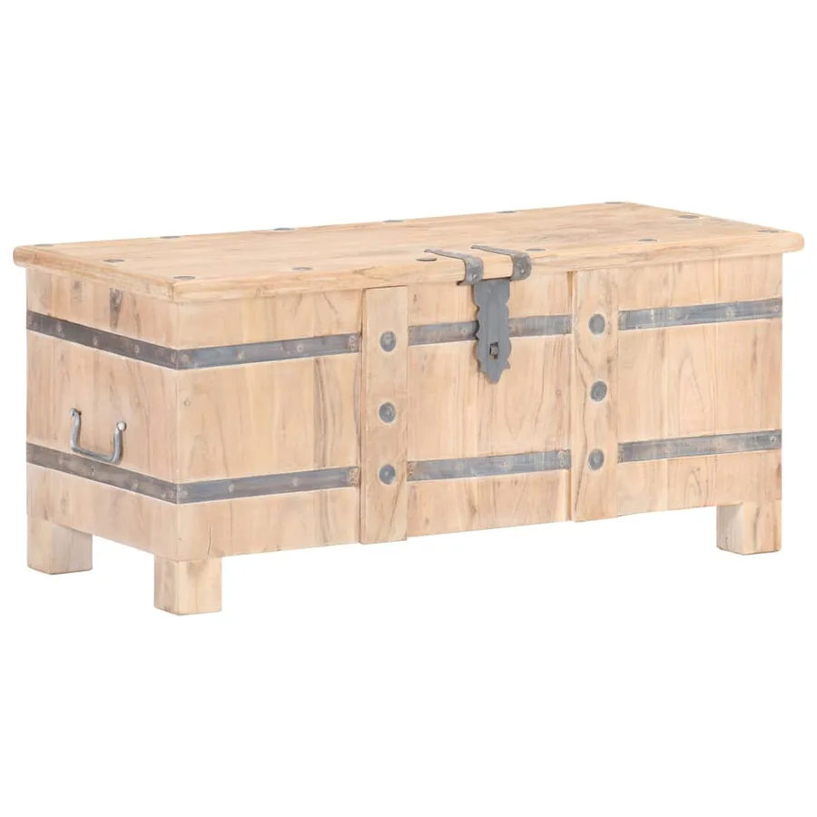 Coffre 90x40x40 cm Bois d'acacia solide - 13