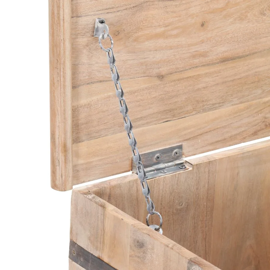 Coffre 90x40x40 cm Bois d'acacia solide - 6