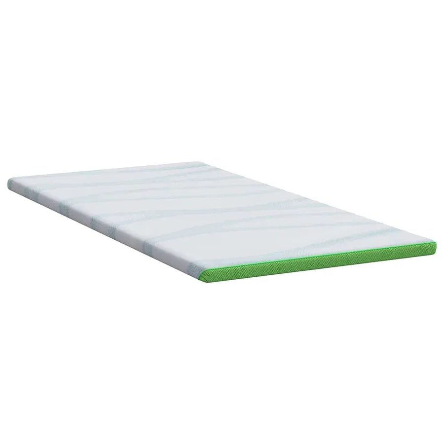 Surmatelas Blanc et vert 100 x 200 cm Tissu Jacquard - 5