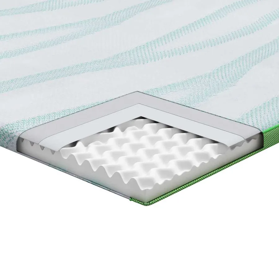 Surmatelas Blanc et vert 100 x 200 cm Tissu Jacquard - 8