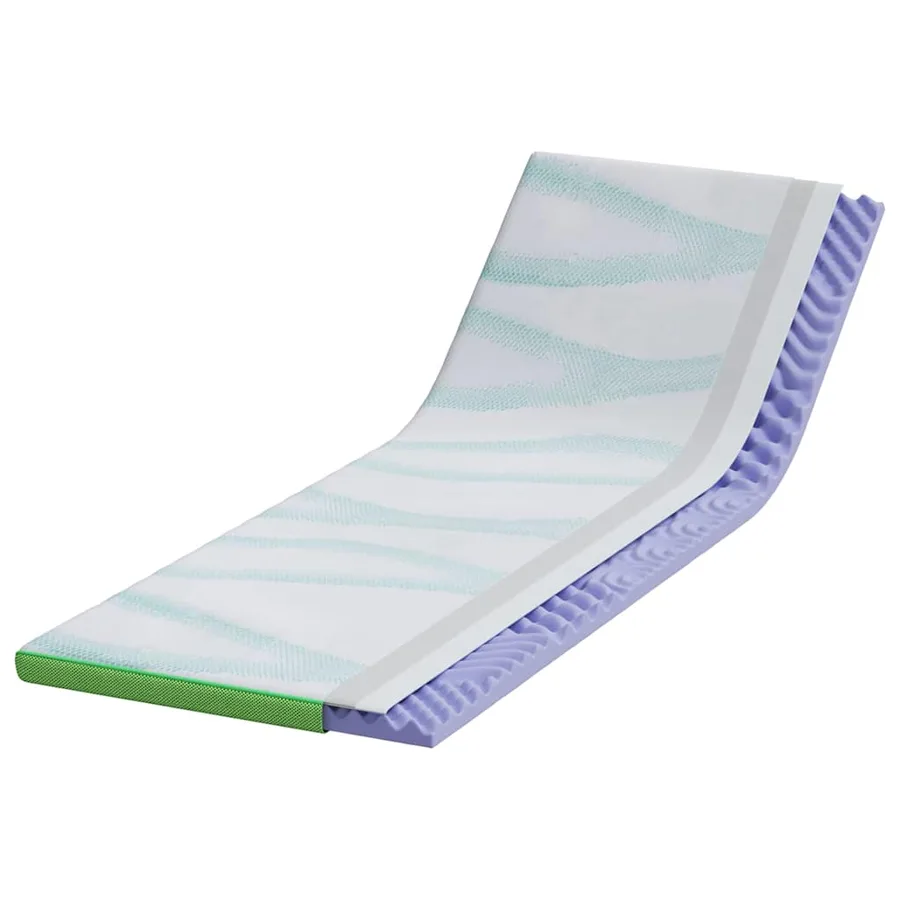 Surmatelas Blanc et vert 80 x 200 cm Tissu Jacquard - 3
