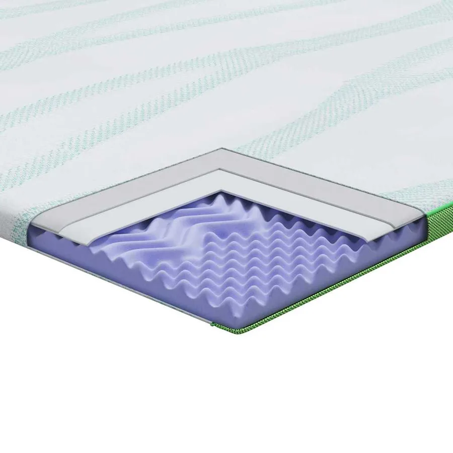 Surmatelas Blanc et vert 80 x 200 cm Tissu Jacquard - 8