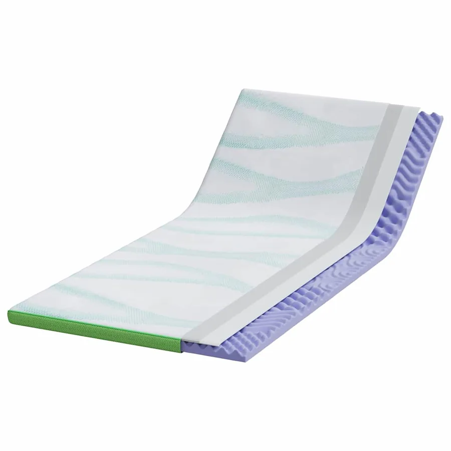 Surmatelas Blanc et vert 120 x 200 cm Tissu Jacquard - 3
