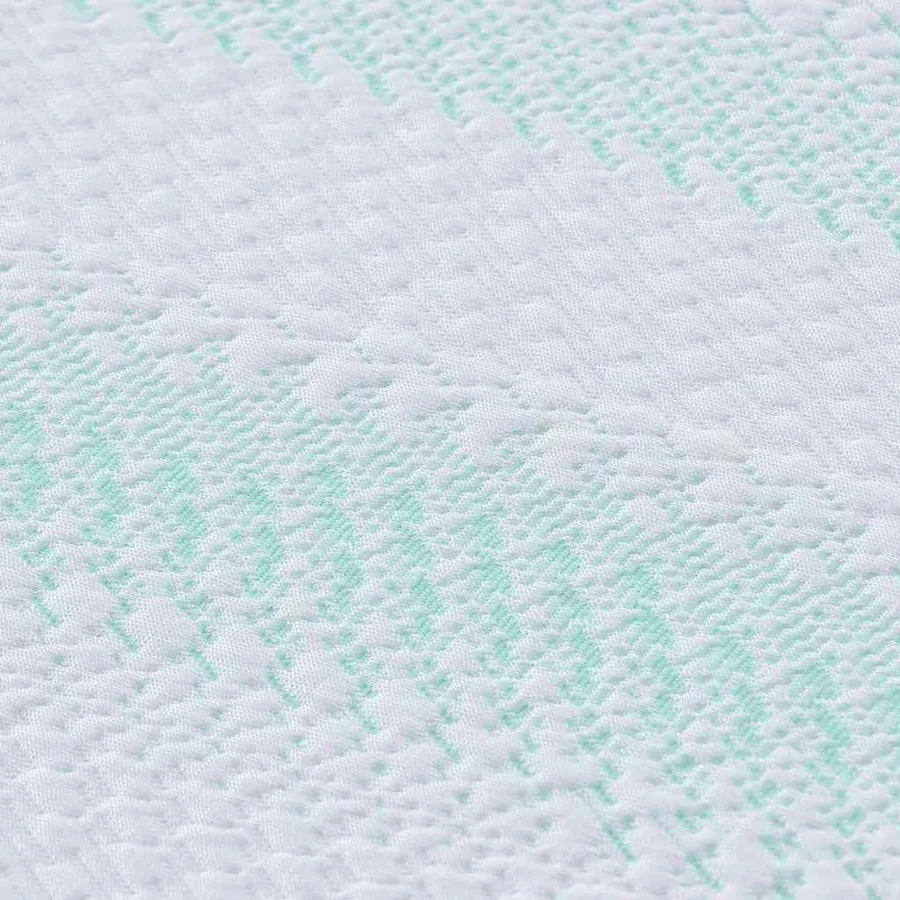 Surmatelas Blanc et vert 200 x 200 cm Tissu Jacquard - 8