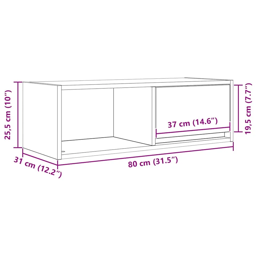 Meubles TV 2 pcs sonoma gris 80x31x25,5 cm bois d'ingénierie - 15
