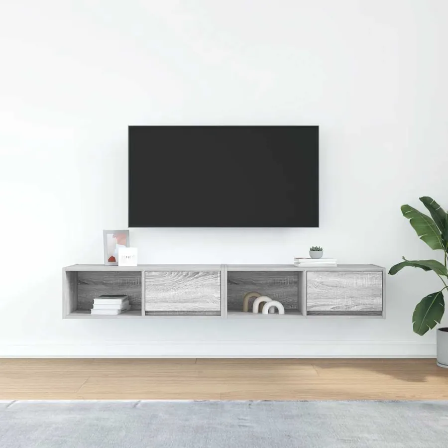 Meubles TV 2 pcs sonoma gris 80x31x25,5 cm bois d'ingénierie - 3