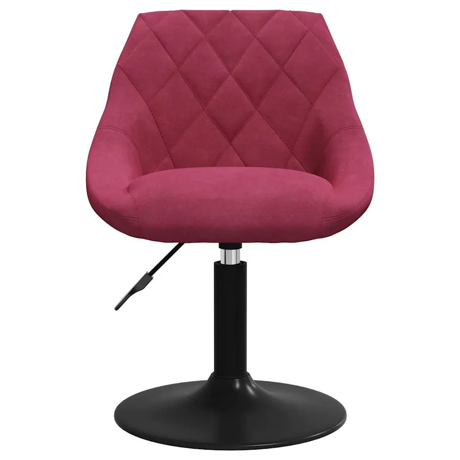 Chaises à manger pivotantes lot de 4 rouge bordeaux velours - 4
