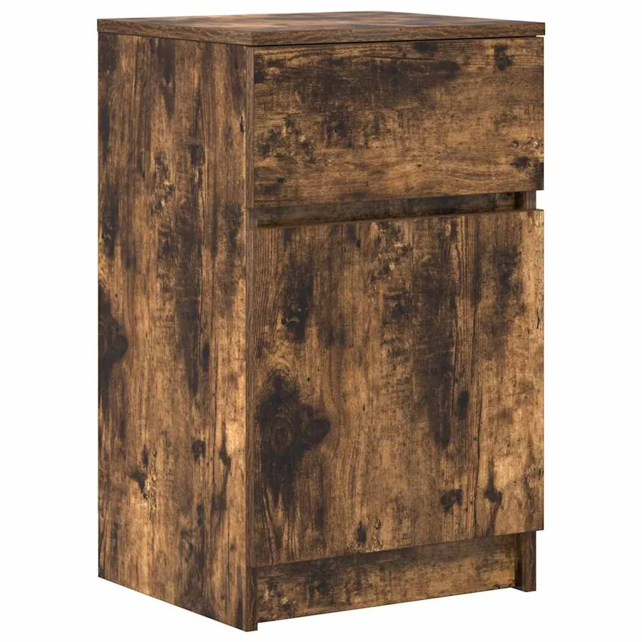 Tables de chevet 2 pcs chêne fumé 39x35x65 cm bois d'ingénierie - 5