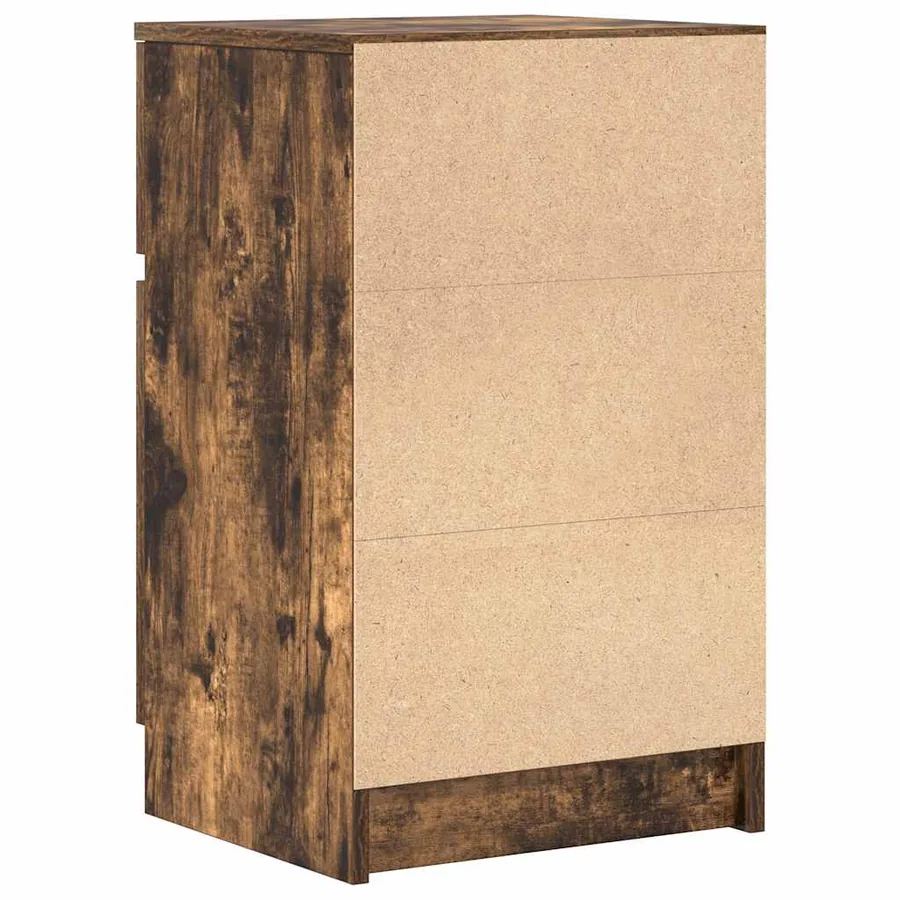 Tables de chevet 2 pcs chêne fumé 39x35x65 cm bois d'ingénierie - 9