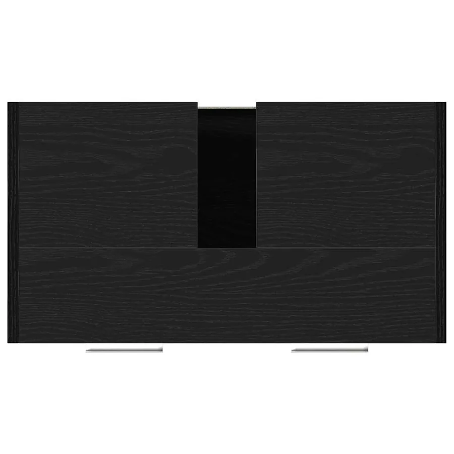 Armoire lavabo de salle de bain chêne noir 60x33x60 cm - 9