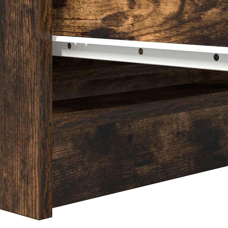 Buffet chêne fumé 37,5x35x76 cm bois d'ingénierie - 10