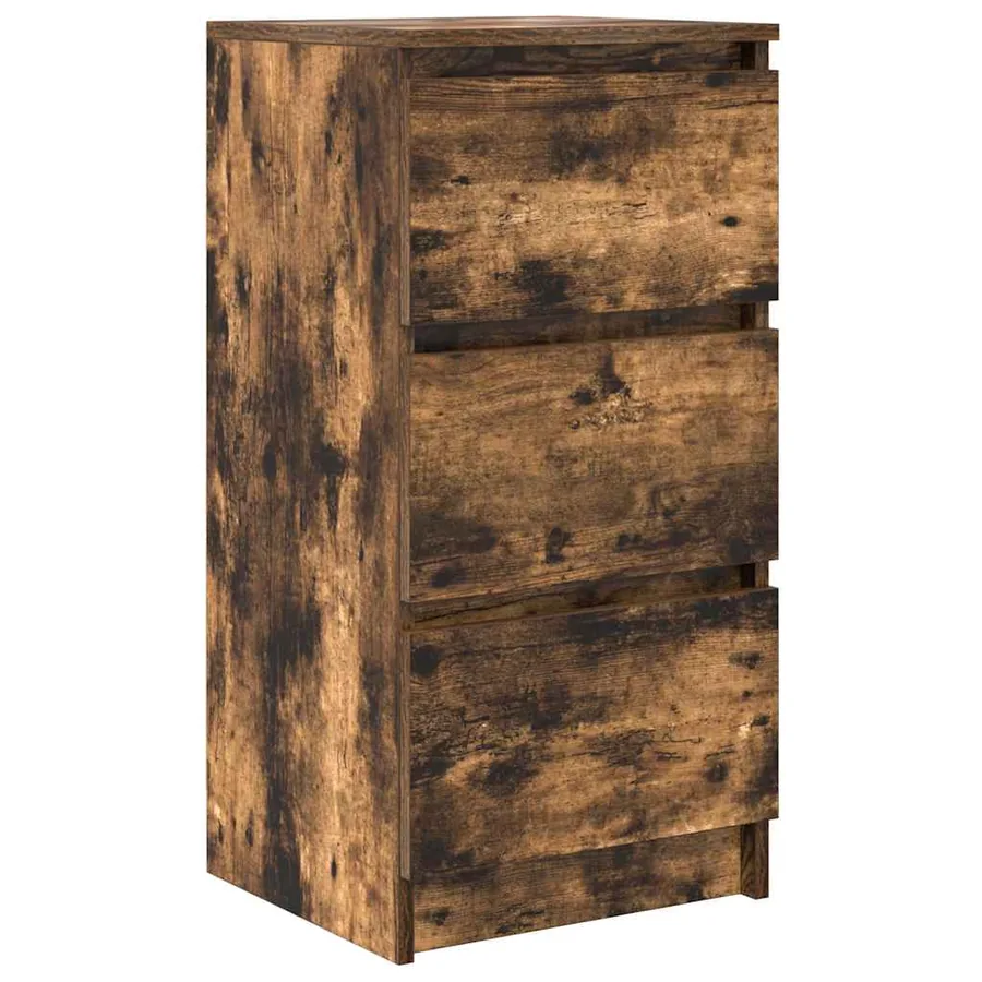 Buffet chêne fumé 37,5x35x76 cm bois d'ingénierie - 2