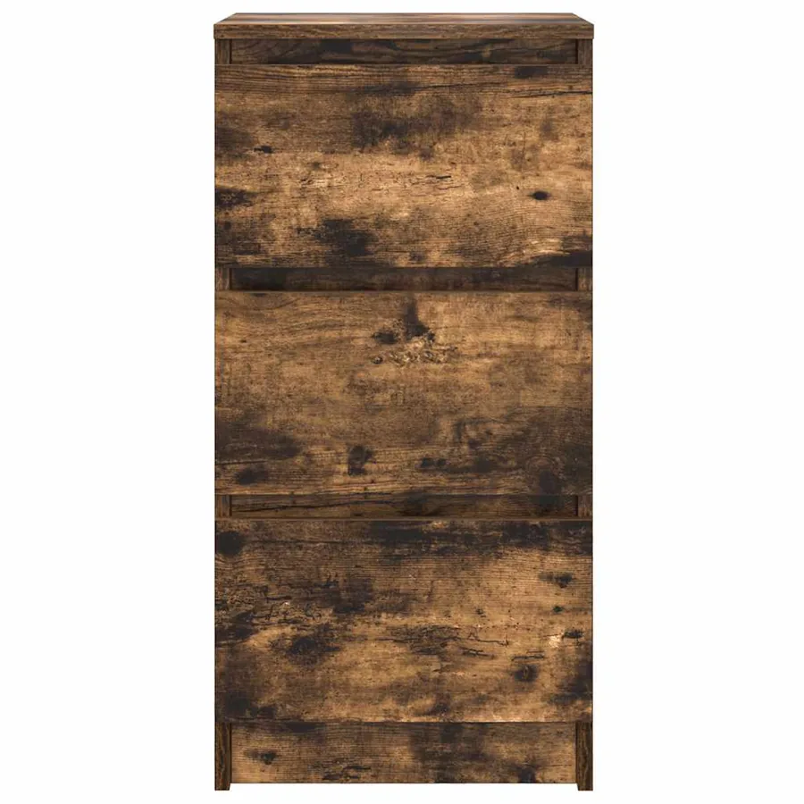 Buffet chêne fumé 37,5x35x76 cm bois d'ingénierie - 6