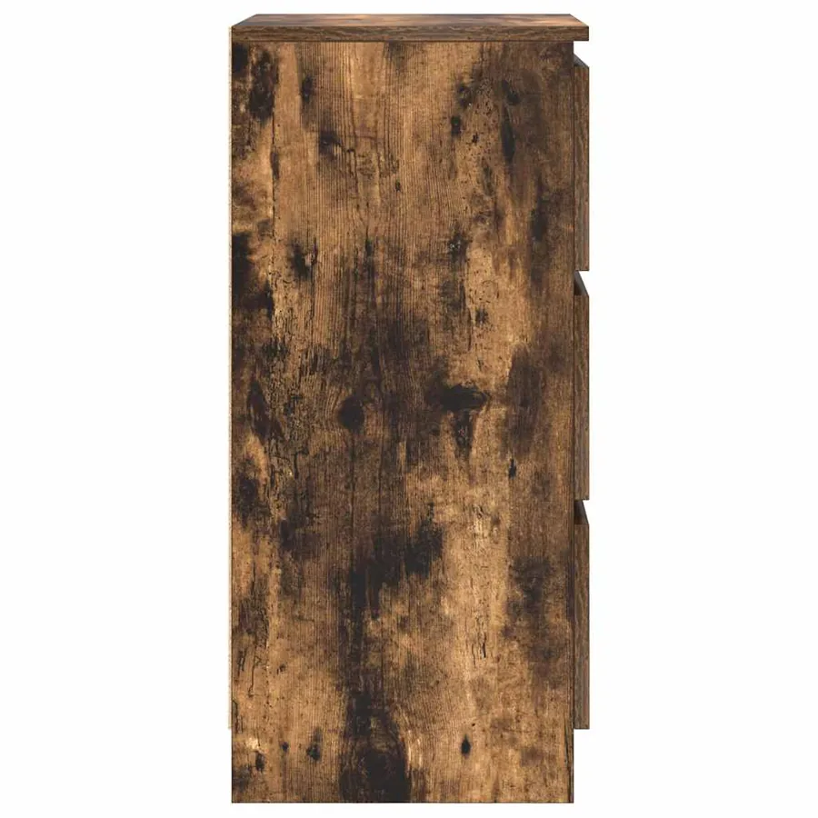 Buffet chêne fumé 37,5x35x76 cm bois d'ingénierie - 7