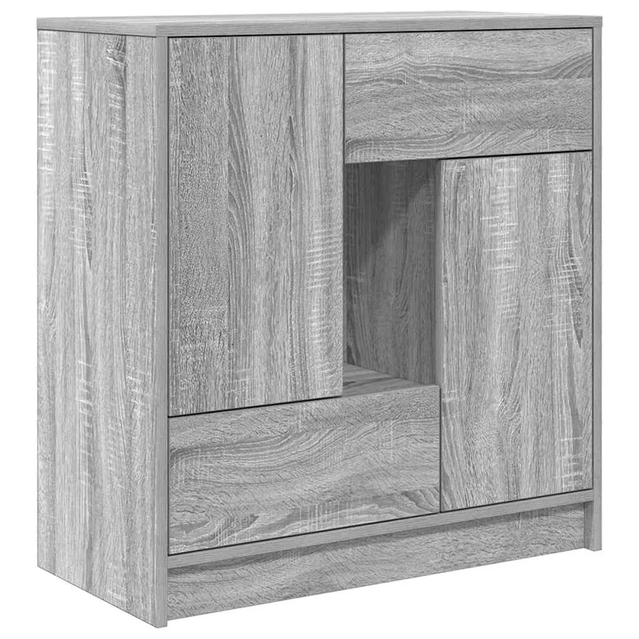Buffet avec tiroirs et portes sonoma gris 70,5x34x74,5 cm - 2