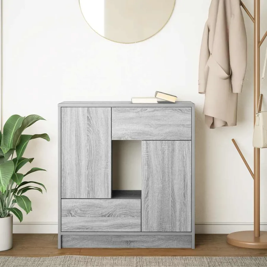 Buffet avec tiroirs et portes sonoma gris 70,5x34x74,5 cm - 3