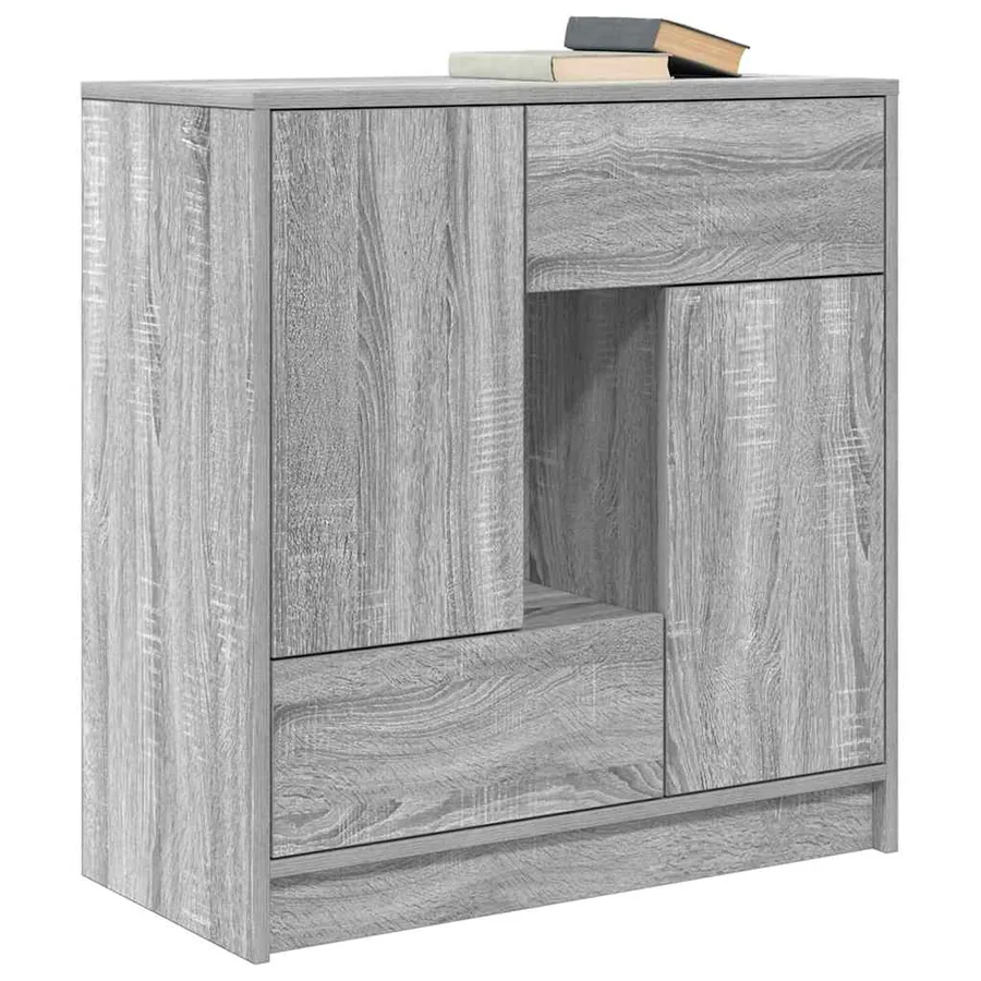 Buffet avec tiroirs et portes sonoma gris 70,5x34x74,5 cm - 4