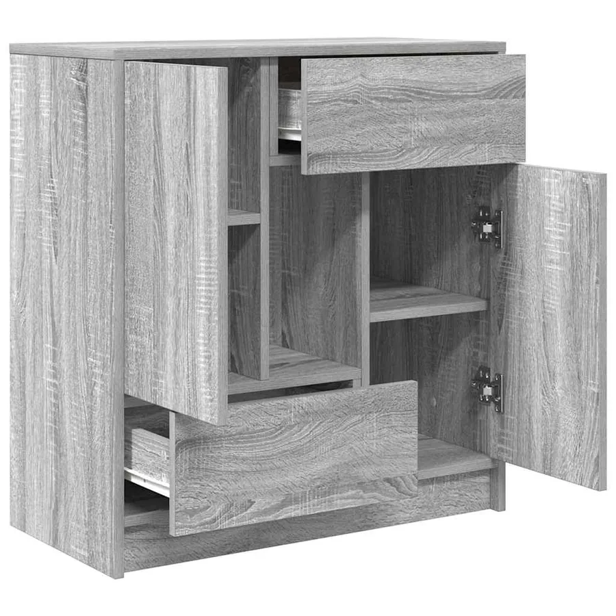 Buffet avec tiroirs et portes sonoma gris 70,5x34x74,5 cm - 5