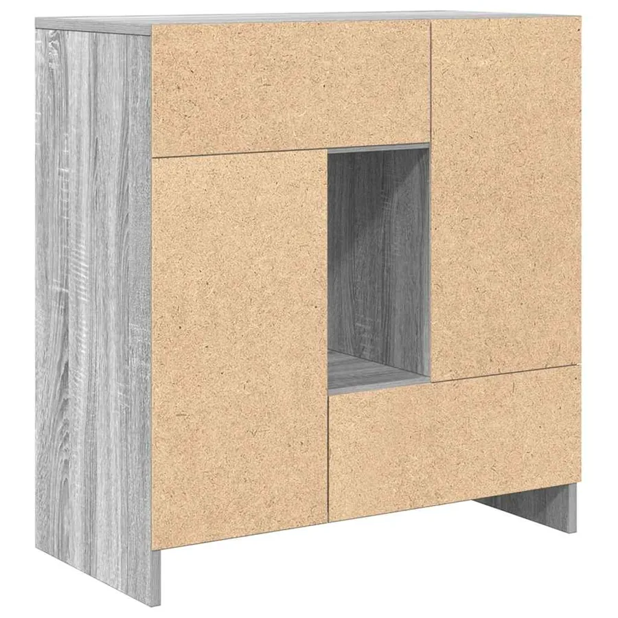 Buffet avec tiroirs et portes sonoma gris 70,5x34x74,5 cm - 8