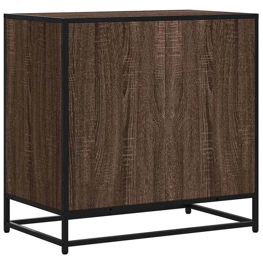 Commode chêne marron 70x41x70 cm bois d'ingénierie - 7