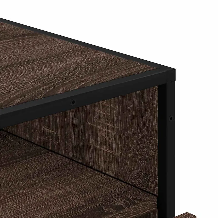 Commode chêne marron 70x41x70 cm bois d'ingénierie - 8