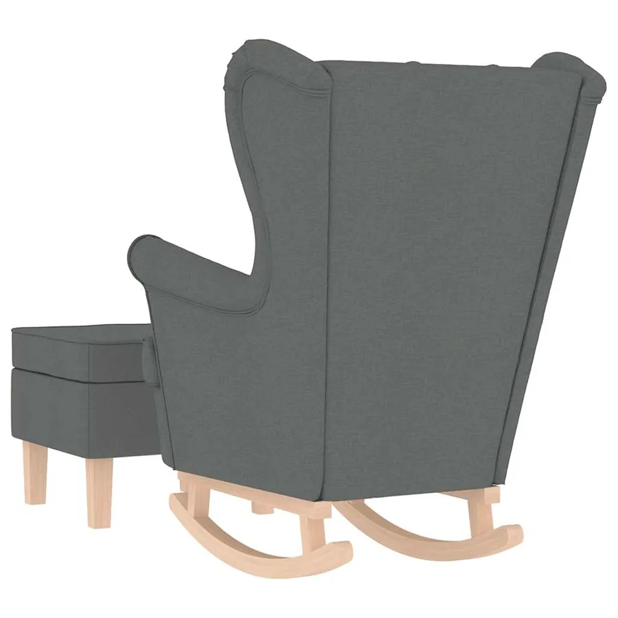 Chaise à bascule avec repose-pied Gris foncé Tissu - 6