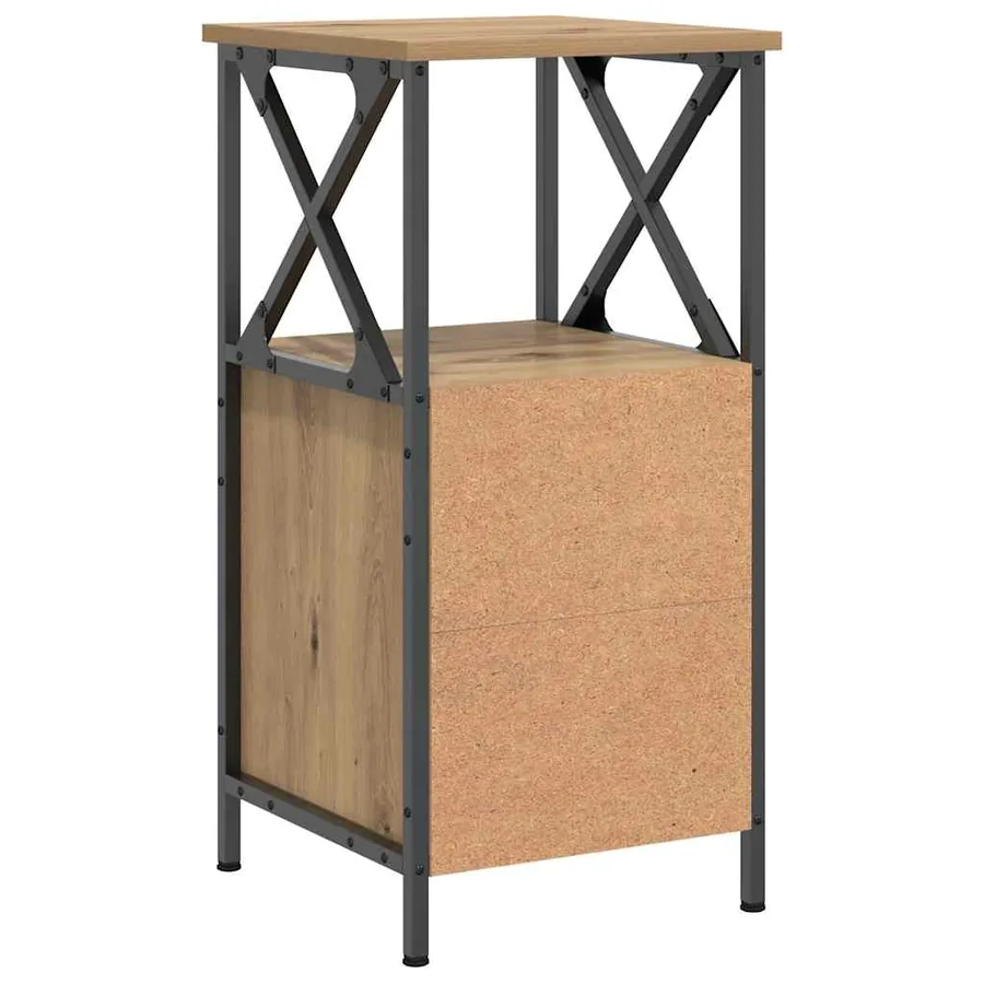 Tables de chevet 2 pcs chêne artisanal bois d'ingénierie - 6