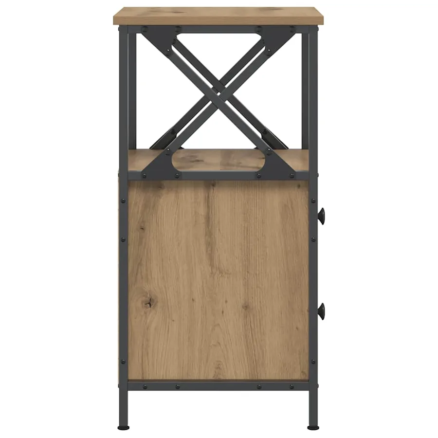 Tables de chevet 2 pcs chêne artisanal bois d'ingénierie - 7