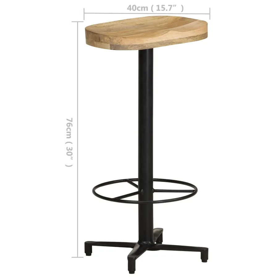 Tabourets de bar lot de 2 76 cm bois de manguier massif - 7