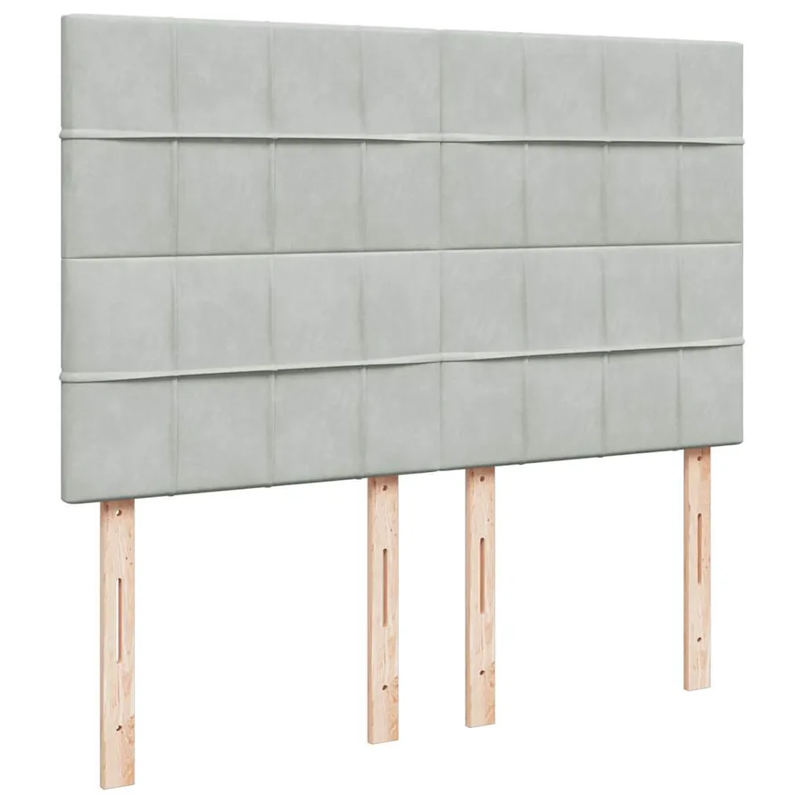 Cadre de lit ottoman avec matelas gris clair 140x200 cm velours - 13