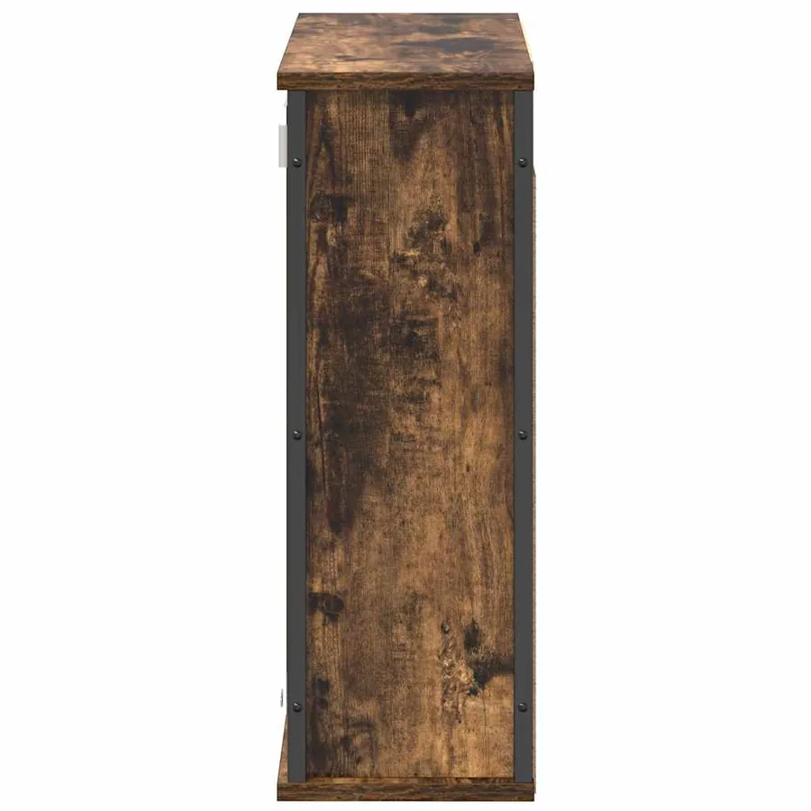 Armoire murale de salle de bain miroir chêne fumé 60x21x60 cm - 6