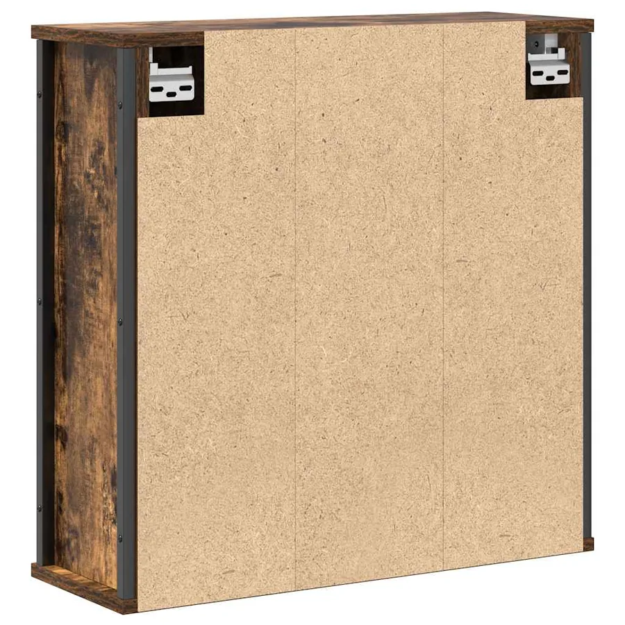 Armoire murale de salle de bain miroir chêne fumé 60x21x60 cm - 7