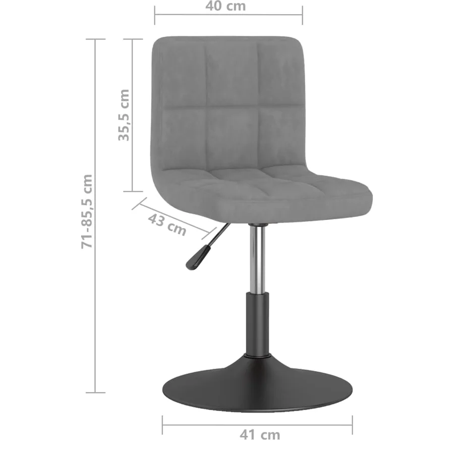 Chaises pivotantes à manger lot de 6 gris clair velours - 8