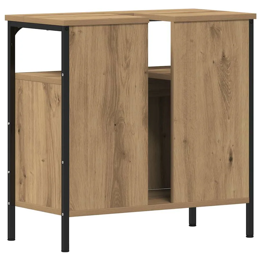 Armoire lavabo de salle de bain chêne artisanal 60x30x60 cm - 6