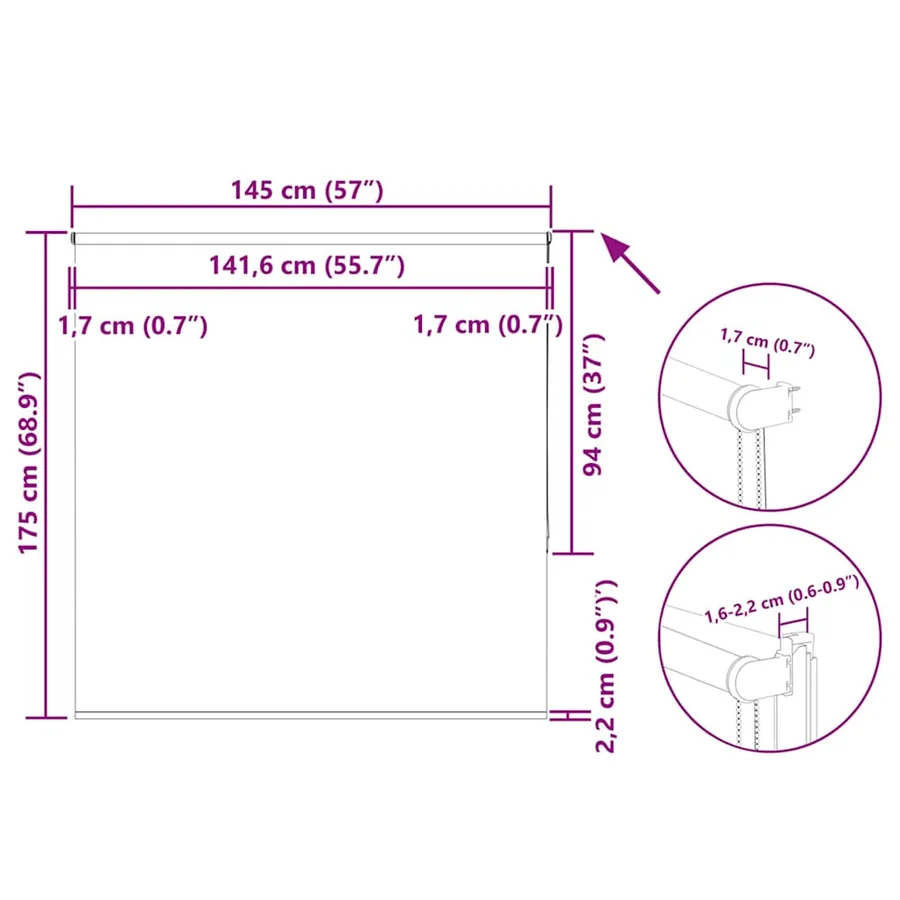 Store enrouleur occultant largeur du tissu 141,6 cm polyester - 18
