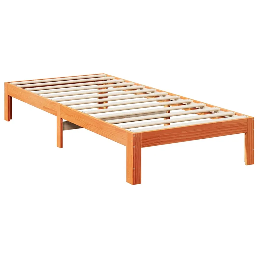 Cadre de lit sans matelas cire marron 80x200 cm bois pin massif - 3
