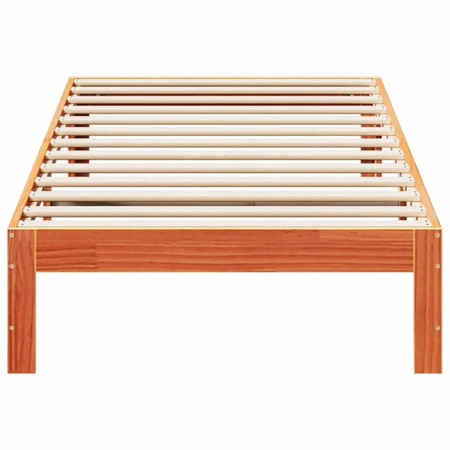 Cadre de lit sans matelas cire marron 80x200 cm bois pin massif - 5