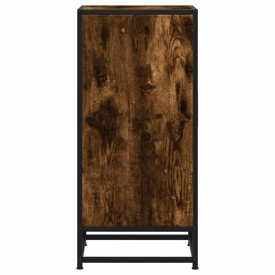 Buffet chêne fumé 35,5x35x76 cm bois d'ingénierie et métal - 6