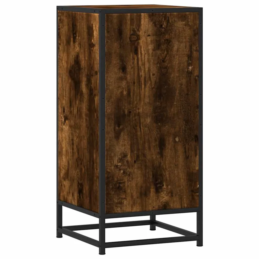 Buffet chêne fumé 35,5x35x76 cm bois d'ingénierie et métal - 7