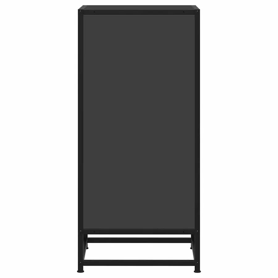 Buffet noir 35,5x35x76 cm bois d'ingénierie et métal - 5
