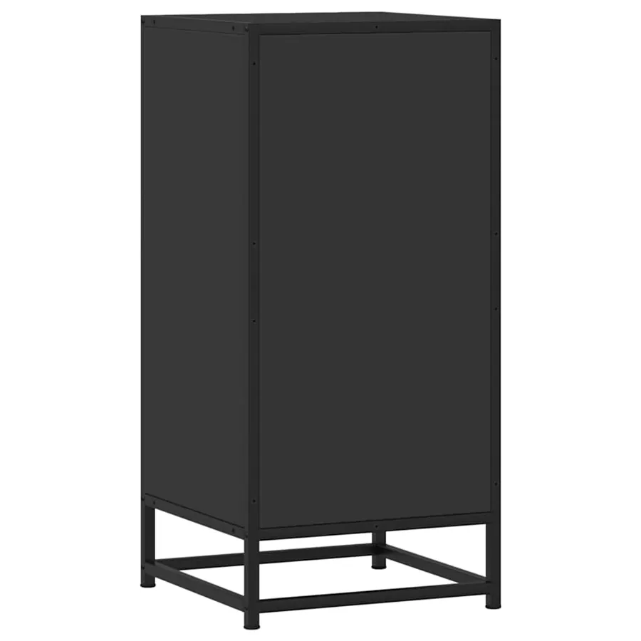 Buffet noir 35,5x35x76 cm bois d'ingénierie et métal - 6