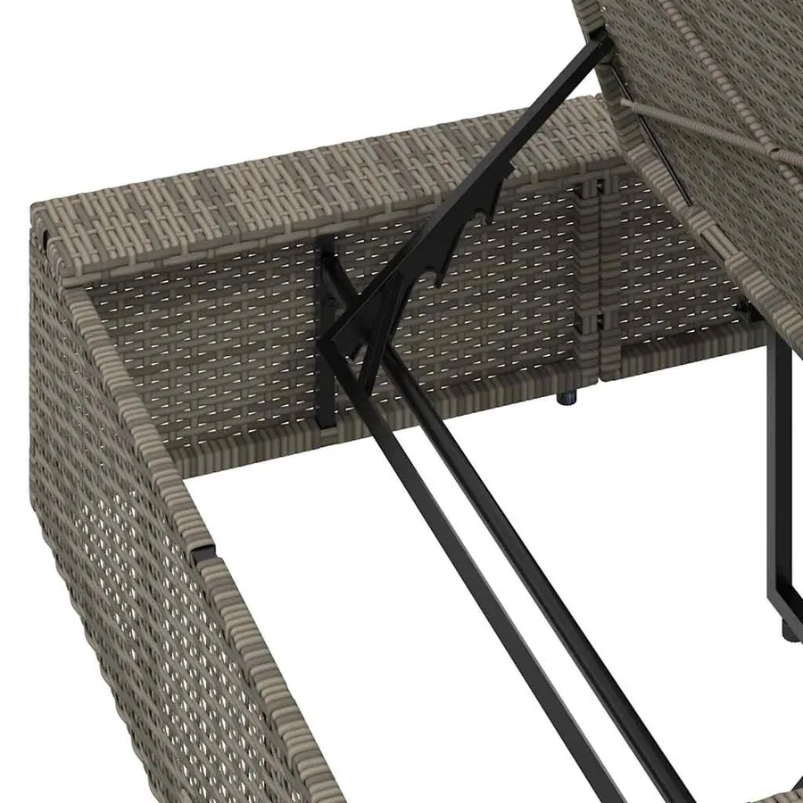 Transat avec coussin flottant gris résine tressée - 10