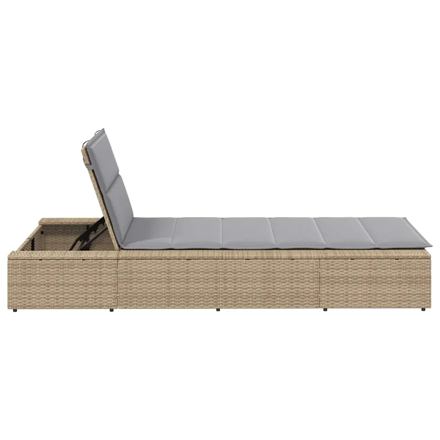 Transat avec coussin flottant gris résine tressée - 20