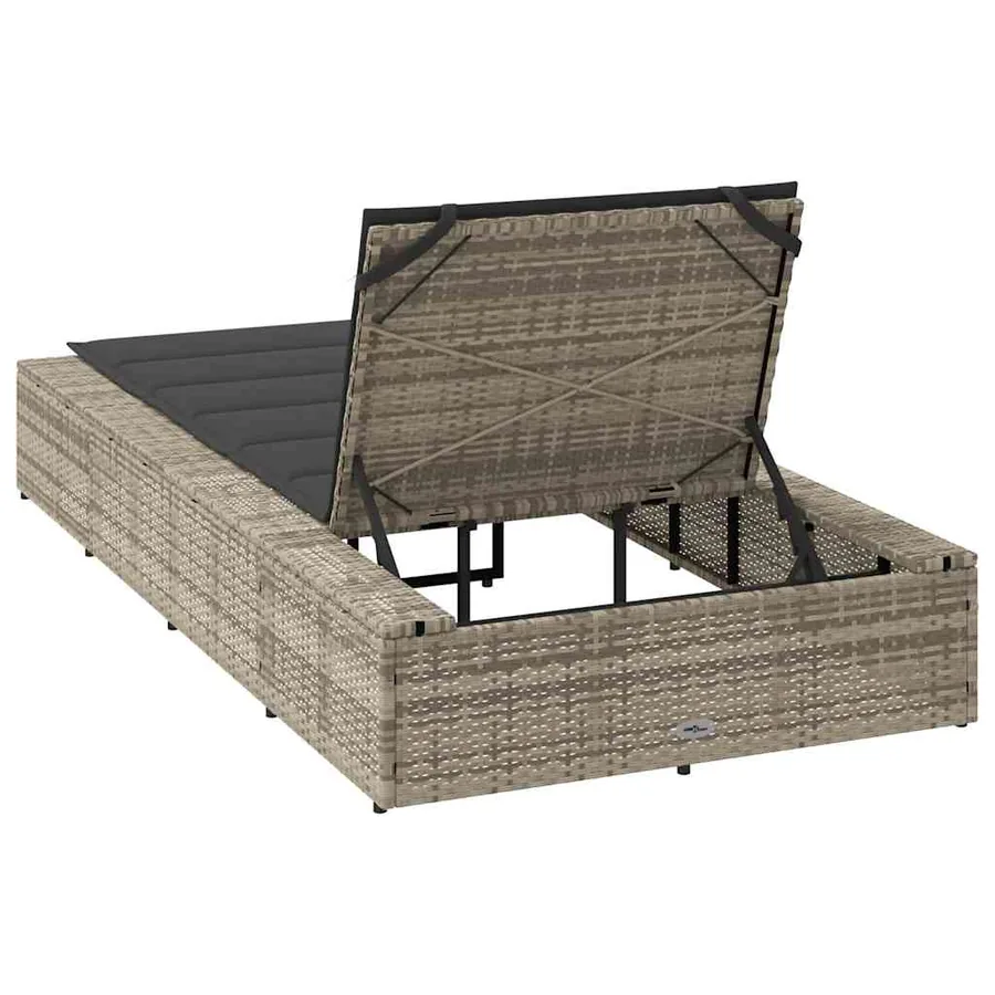 Transat avec coussin flottant gris résine tressée - 34