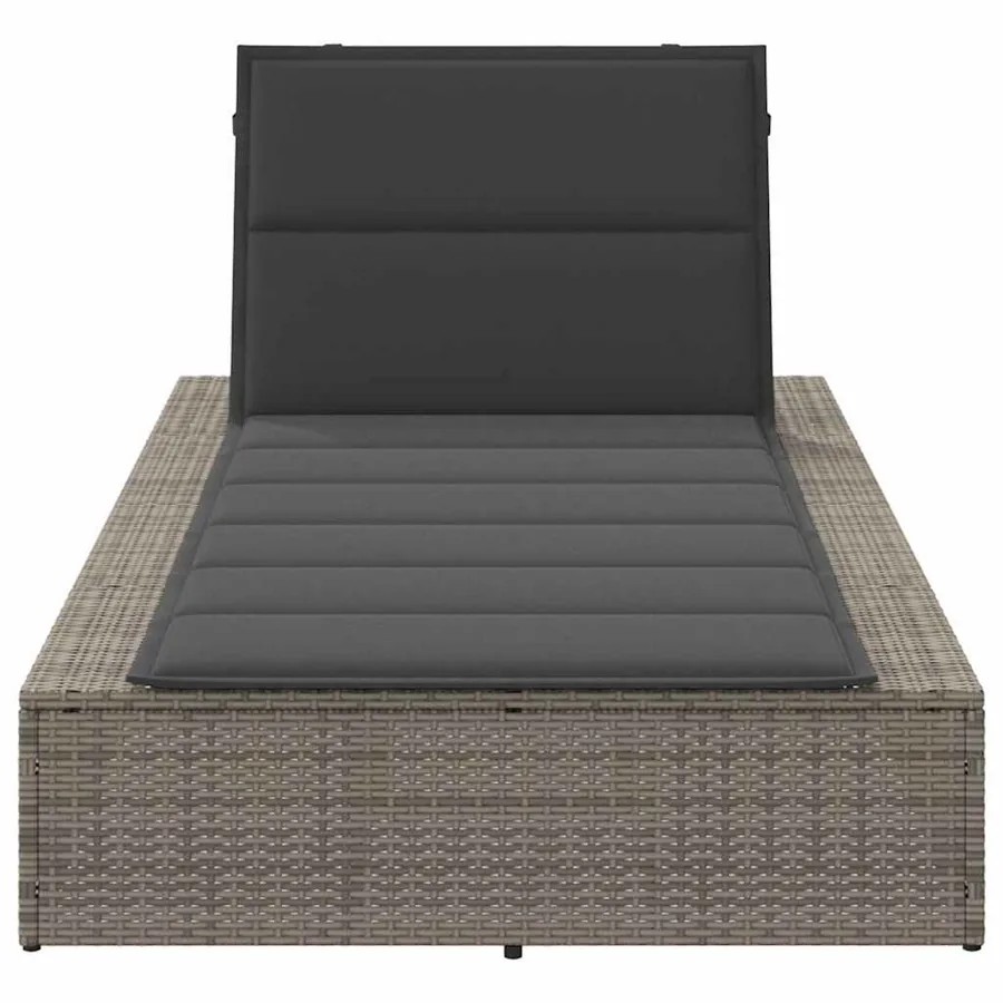 Transat avec coussin flottant gris résine tressée - 4