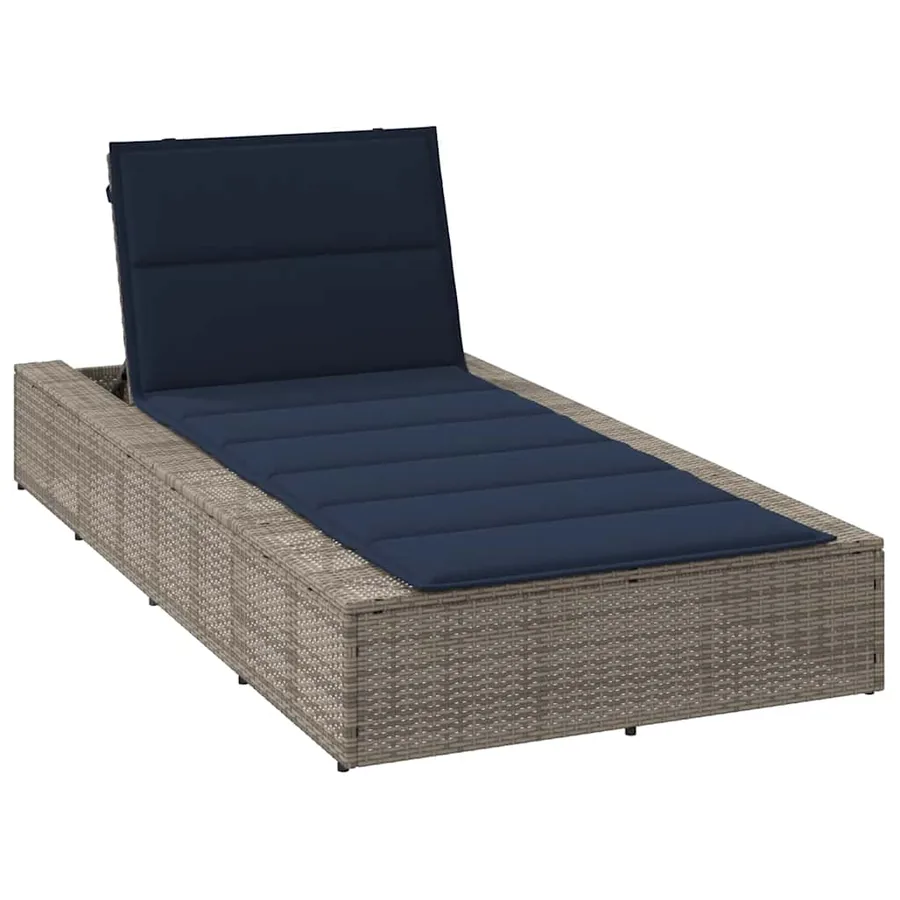 Transat avec coussin flottant gris résine tressée - 40